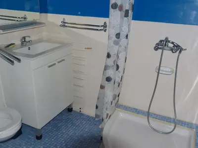 Salle de bains dans l'établissement Duplex 2 pièces pour 5 pers, proche pistes, Arc 1800, animaux admis - FR-1-411-286