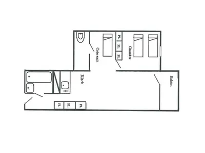 Plan de l'établissement Appartement 2 pièces pour 6 pers. à Arc 2000, balcon Sud, proche pistes - FR-1-411-282