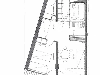 Plan de l'établissement Confortable appartement 2 pièces à Arc 2000 pour 6 personnes - FR-1-411-407