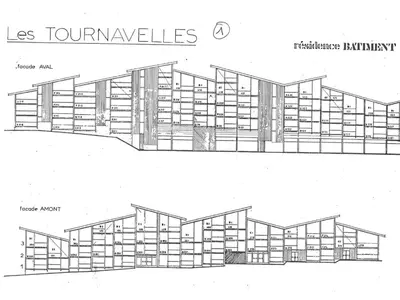 Plan de l'établissement Appartement 2 pièces, 5 pers., animaux admis, balcon aux Arcs 1800 - FR-1-411-269