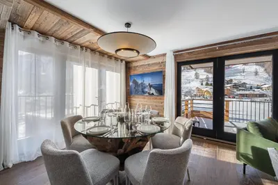 Coin salon dans l'établissement Appartement Sifflote - LES CHALETS COVAREL