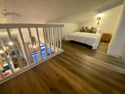 Un ou plusieurs lits dans un hébergement de l'établissement DUPLEX 6P A BELLE-PLAGNE (2050 m), SKIS AUX PIEDS, EN PLEIN CŒURS DE LA STATION RESIDENCE LE BERYL.