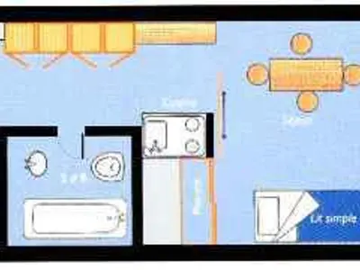 Plan de l'établissement Studio skis aux pieds pour 4 personnes à Arc 1800 - FR-1-411-265