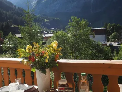 Vue générale sur la montagne ou vue sur la montagne depuis l'appartement