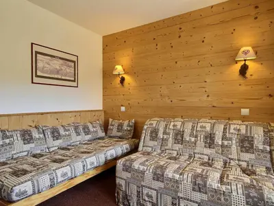 Coin salon dans l'établissement Appartement rénové 2 pièces, 4 pers, à Belle Plagne - FR-1-455-148
