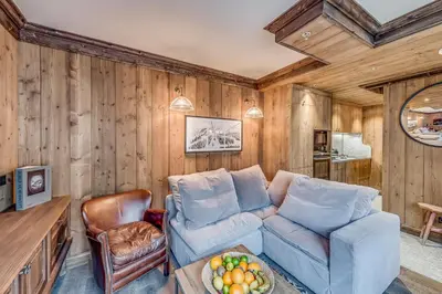 Coin salon dans l'établissement Hotel & Spa Le Val d'Isère