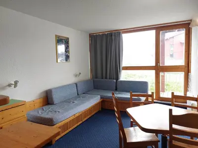Coin salon dans l'établissement Appartement 2 pièces, 5 pers, animaux admis, Wi-Fi, Arc 1800 - FR-1-411-101