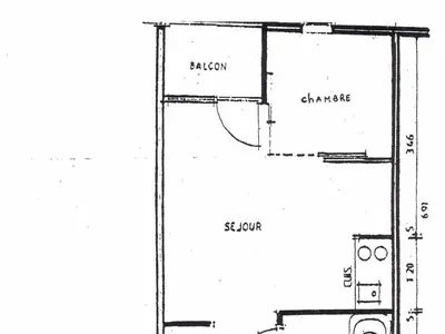 Plan de l'établissement Studio confortable à Arc 2000 pour 4 pers., animaux admis - FR-1-411-621