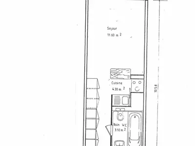 Plan de l'établissement Studio ski aux pieds pour 4 à Arc 2000 - FR-1-411-423