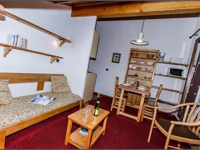 Un ou plusieurs lits dans un hébergement de l'établissement Appartement cosy 4 pers. Val-d'Isère, balcon sud - FR-1-518-7