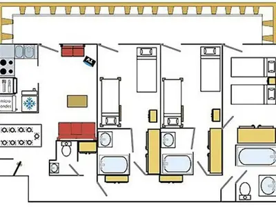 Plan de l'établissement Appartement centre-ville, proche pistes, 10 pers, WiFi - FR-1-519-14