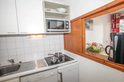 Cuisine ou kitchenette dans l'établissement Résidence Odalys Le Hameau du Borsat