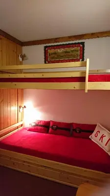 Un ou plusieurs lits dans un hébergement de l'établissement Bourg St Maurice les Arcs 1800 Les Lauzieres jolie vue, nature, espace, bien être, plaisir, paisible
