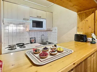 Cuisine ou kitchenette dans l'établissement Studio charmant à Tignes - 4 pers. et animaux admis - FR-1-411-462