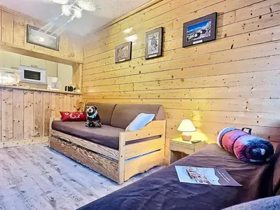 Cuisine ou kitchenette dans l'établissement Studio charmant à Tignes - 4 pers. et animaux admis - FR-1-411-462