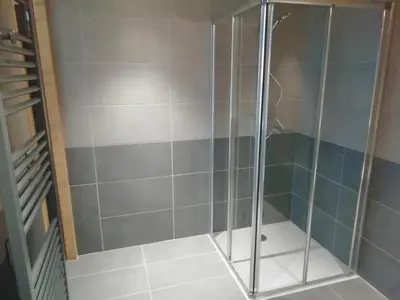 Salle de bains dans l'établissement Appartement Soleil Blanc Résidence Lodge des neiges