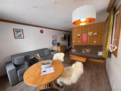 Coin salon dans l'établissement Studio Chalets de Solaise
