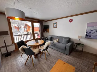 Coin salon dans l'établissement Studio Chalets de Solaise