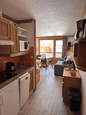 Cuisine ou kitchenette dans l'établissement Studio Chalets de Solaise