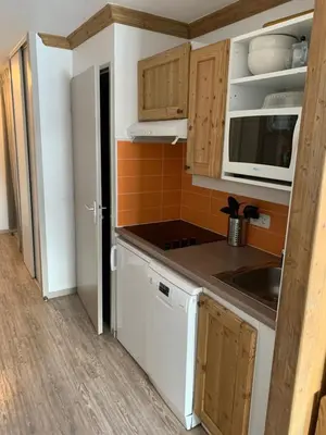 Cuisine ou kitchenette dans l'établissement Studio Chalets de Solaise