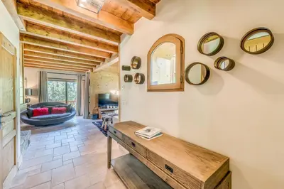 Coin salon dans l'établissement Chalet Alideale - Chalet familial de haut standing MAE-3283