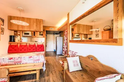 Cuisine ou kitchenette dans l'établissement Les Arcs 1800, Nova 2, 6 pers, Parking couvert gratuit