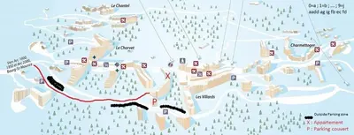 Plan de l'établissement Les Arcs 1800, Nova 2, 6 pers, Parking couvert gratuit