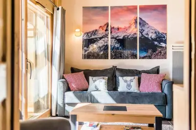Coin salon dans l'établissement Résidence Les Balcons EtoilÉs - Appartement 4 au pied des pistes MAE-3264