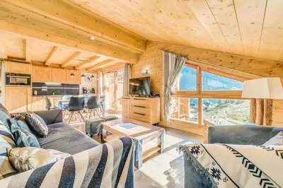 Coin salon dans l'établissement Résidence Les Balcons EtoilÉs - Appartement 4 au pied des pistes MAE-3266