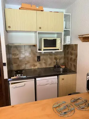 Cuisine ou kitchenette dans l'établissement Résidence Dryades - Les Hauts De Planchamp - Studio pour 4 Personnes MAE-3341