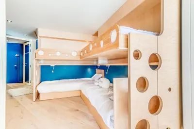 Un ou plusieurs lits dans un hébergement de l'établissement Résidence Palafour - Appartment en duplex 3 - 80m2 - 8 personnes - Toit terrasse MAE-3377