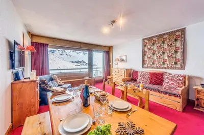 Coin salon dans l'établissement Résidence Ducs De Savoie - Appartement 3, proche des pistes,commerce, vue lac MAE-3644
