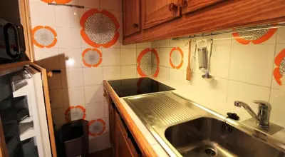 Cuisine ou kitchenette dans l'établissement Résidence Palafour - Grand studio 4 - confortable - balcon - vue lac MAE-3737