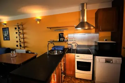 Cuisine ou kitchenette dans l'établissement Résidence Bec Rouge - Sur les pistes MAE-3752