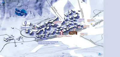 L'établissement Studio 50 m du funiculaire et pistes en hiver