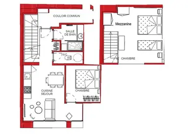 Plan de l'établissement Appartement agréable centre de Lanslebourg