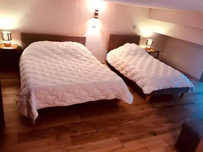 Un ou plusieurs lits dans un hébergement de l'établissement Appartement agréable centre de Lanslebourg