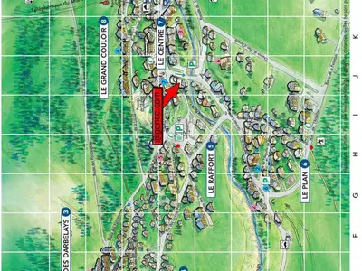 Plan de l'établissement Charmant rez-de-jardin dans chalet avec parking et animaux admis - FR-1-464-170