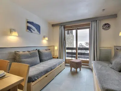 Coin salon dans l'établissement Appartement cosy 4/5 pers, proche des pistes - FR-1-455-172