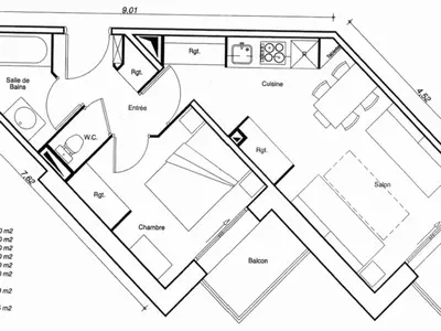 Plan de l'établissement Appartement cosy 4/5 pers, proche des pistes - FR-1-455-172