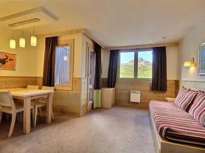 Coin salon dans l'établissement Duplex cosy 4 pers. orienté sud, accès rapide pistes - FR-1-455-178