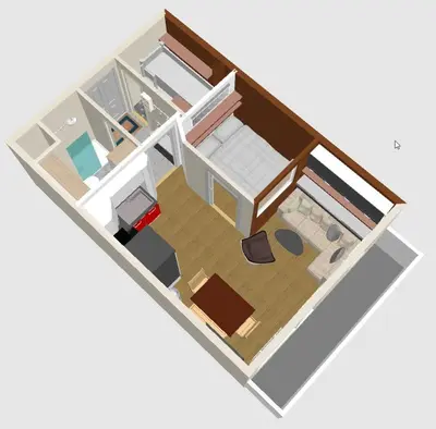 Plan de l'établissement MyHome - Rénové en 2024 ! Hameau Borsat 3 15 - studio 2 cabines 4 pax sur les pistes