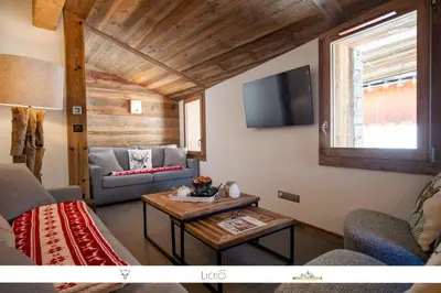 Télévision ou salle de divertissement dans l'établissement MARMOTTE 201 - Bel appartement mansardé, aux pieds des pistes