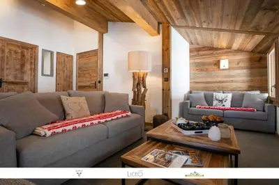 Coin salon dans l'établissement MARMOTTE 201 - Bel appartement mansardé, aux pieds des pistes