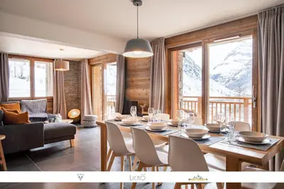 Coin salon dans l'établissement MARMOTTE 104 - Charmant T4, aux pieds des pistes