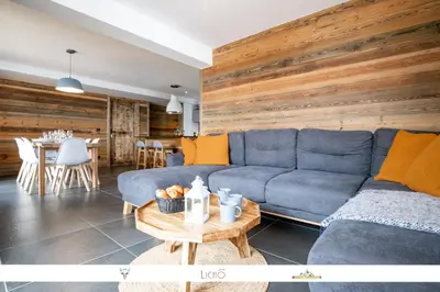 Coin salon dans l'établissement MARMOTTE 104 - Charmant T4, aux pieds des pistes