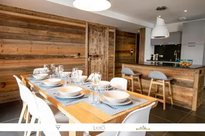 Cuisine ou kitchenette dans l'établissement MARMOTTE 104 - Charmant T4, aux pieds des pistes