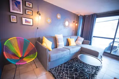 Coin salon dans l'établissement Vue Lac - Appartement 4 personnes - Tignes le Lac - 803 - Le Palafour