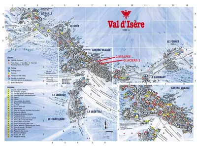 Plan de l'établissement Appartement de standing avec balcon en plein centre, près des pistes - 4 chambres, 8 personnes - FR-1-567-49