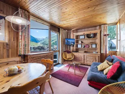 Coin salon dans l'établissement Appartement au centre de Val d'Isère, 3 pièces, 6 pers., avec WiFi - FR-1-567-60